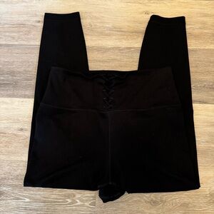 Victoria’s Secret Women’s 12/170/76A Black Yoga Leggings with Mock Tie Front